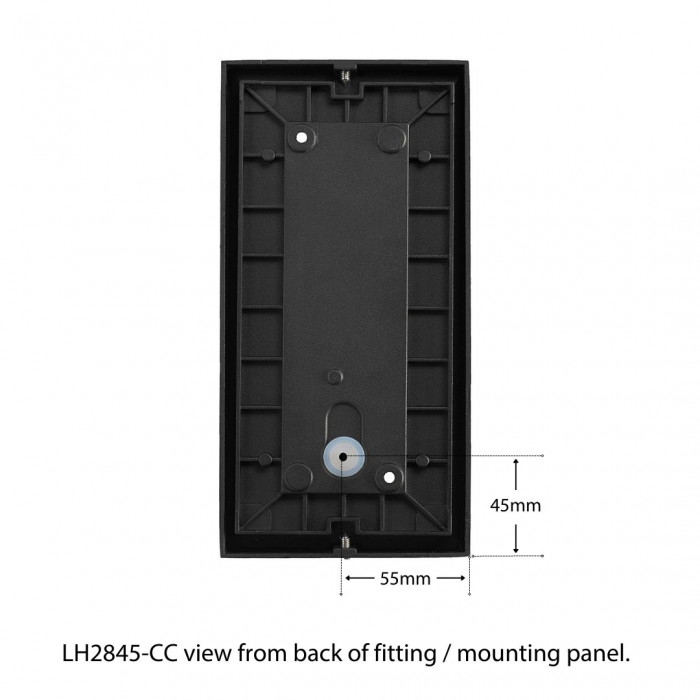 LH2845 CC view from back of fitting mounting panel with text Web Rez