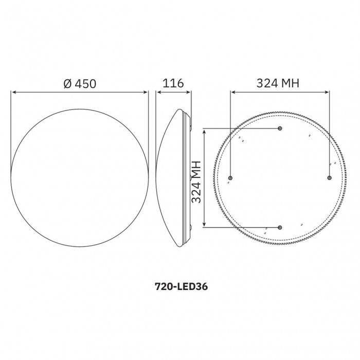 Luna 36Watt model line diagram measurements Web Rez