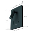 Measurements Aura Light in Black WL7031 BL