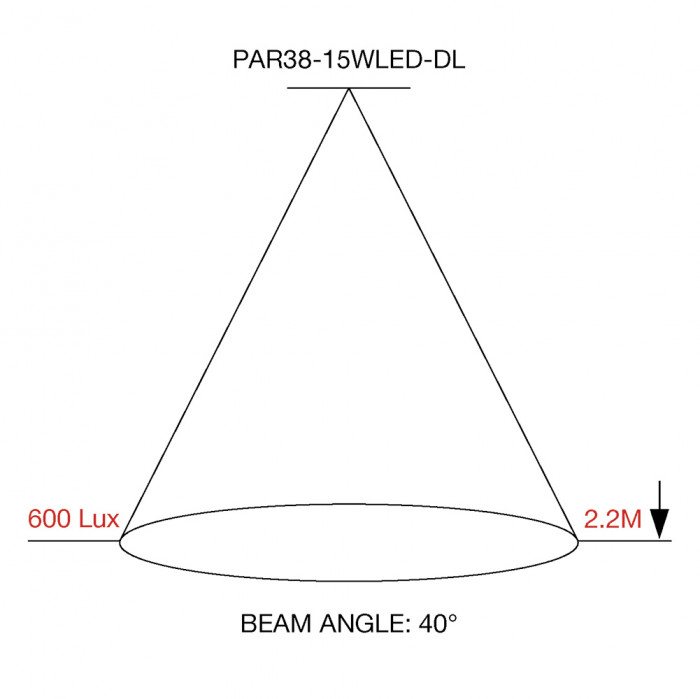 LED PAR38 15W 5K E27 Dimmable Lamp Superlux