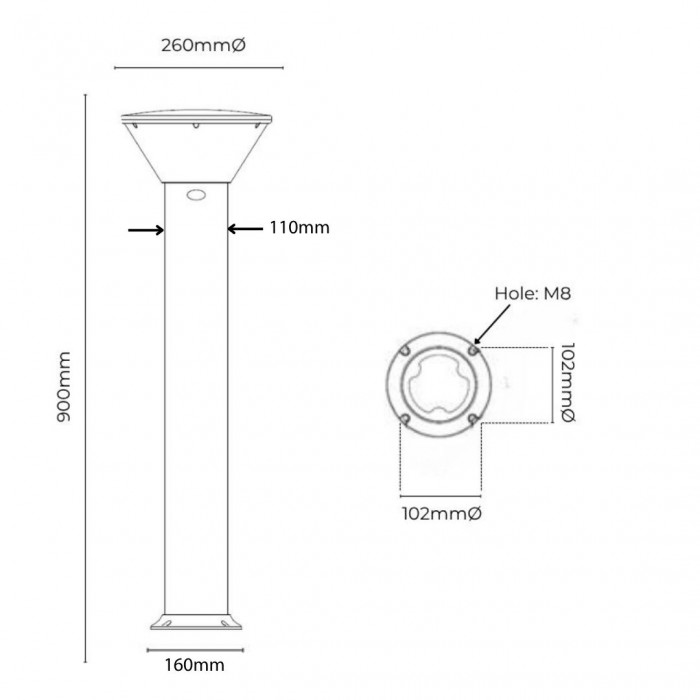 PVB700 BL dimension drawing 