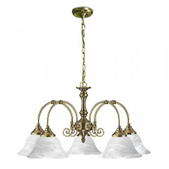 R9355 5P AB Heritage 5 Light Pendant Alabster Shade Web Rez
